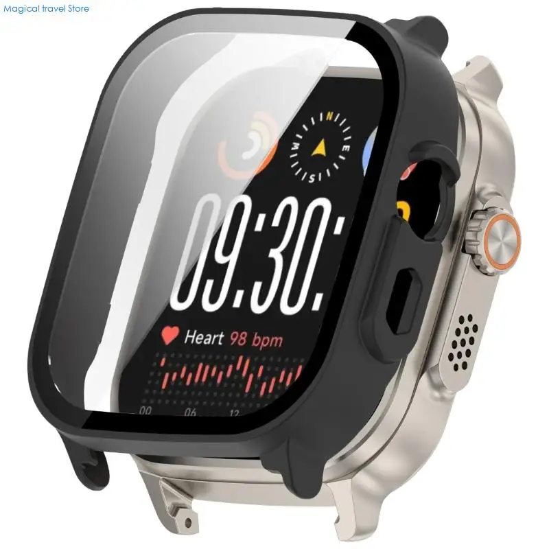 N2UB Watch Cover Shell Case with Tempered Glass Film Protector Cover Easy Install