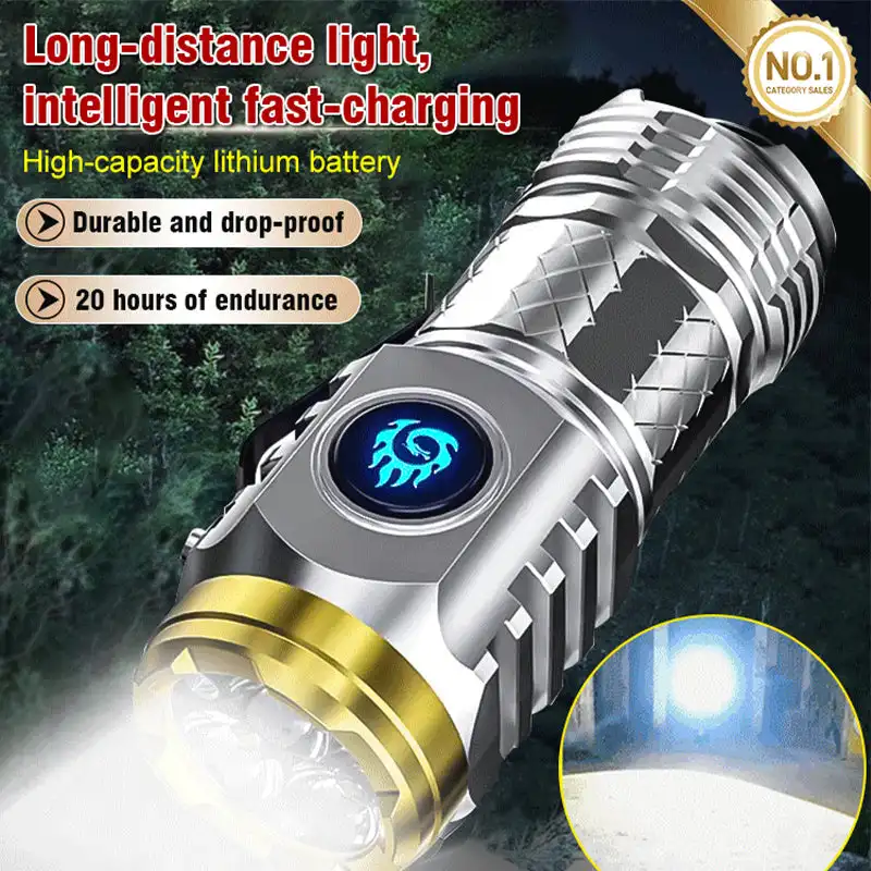 

Three-Eyed Monster Mini Flash Super Power flashlight Rechargeable Portable Outdoor Lighting Long-Range Powerful Flash Lights