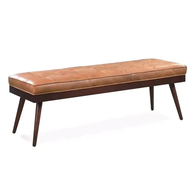 European Solid Wood Shoe Changing Stool Nordic Bench Creative Sofa Dining Stool Bedside Stool for Clothing Store Waiting Area
