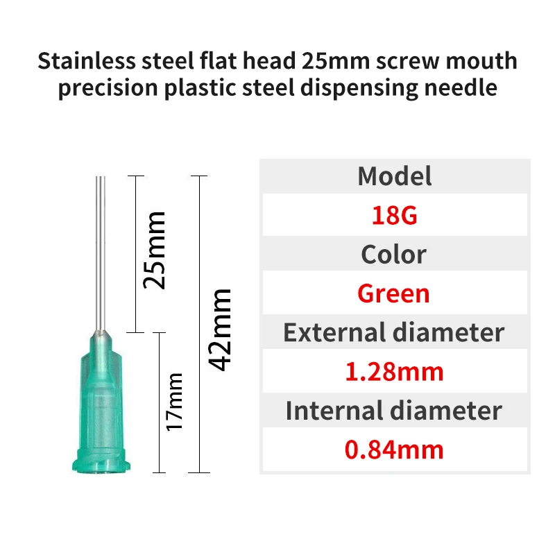 10G-30G 25 mm Dosiernadel 1 Zoll Edelstahl-Dosiernadel Spiralmund-Klebernadel zum Befüllen von E-Flüssigkeiten und Kleber