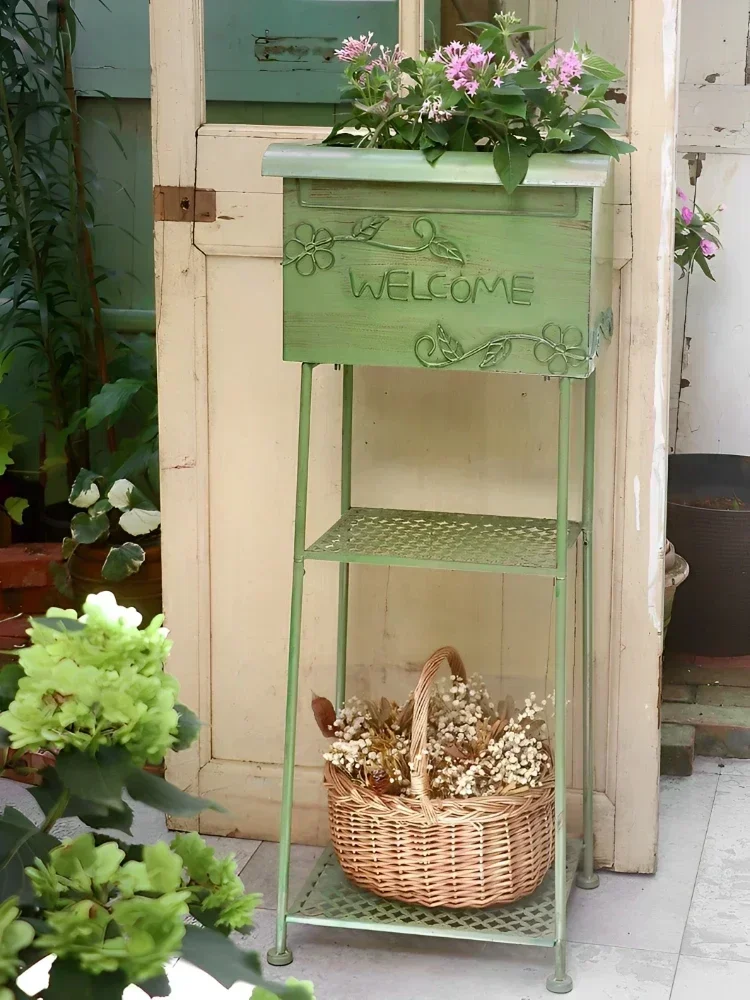 

Flower Rack Landing Outdoor Courtyard Garden Terrace Mailbox Decoration Outdoor Balcony Home Multi-level Storage Rack