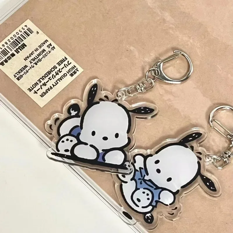 Sanrio Pochacco Decoration Keychain Anime Action Figure Cute Toy Cars Desk Bag Decoration Q Figural Model Children Birthday Gift