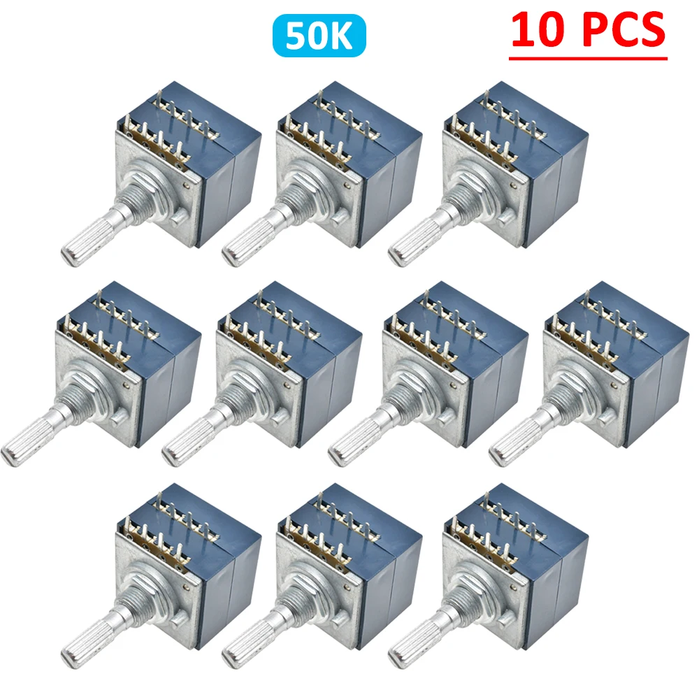 1PCS 5/10 PCS Rotary Potentiometer 50K / 100K LOG ALPS RH2702 Audio Volume Control Pot Stereo W Loudness L