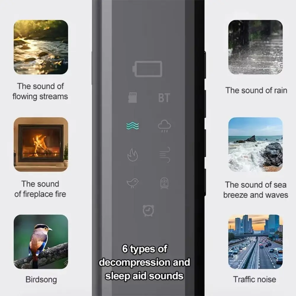 Sleep Aid White Noise Bluetooth Speaker Timing off Support TF Card Wireless Stereo Sleep Sound Box Stereo Bass LED Display