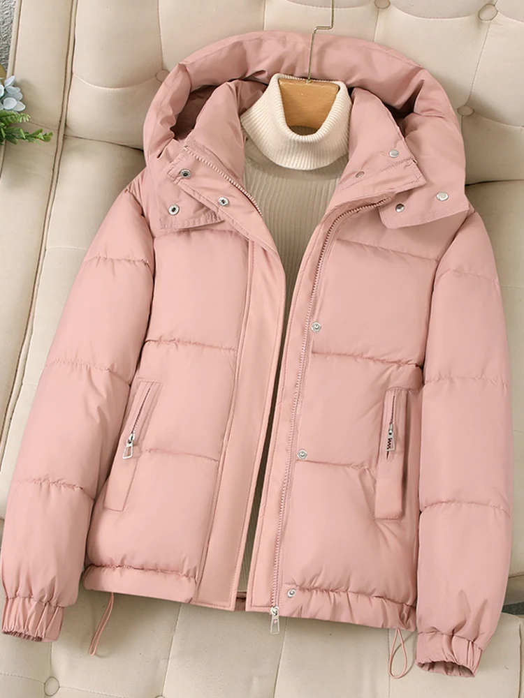 

Casual Hooded Cotton Jaet Women's Versatile Anti-Cold Top Winter Outerwear Comfortable Loose Fit Faionable Korean Sle