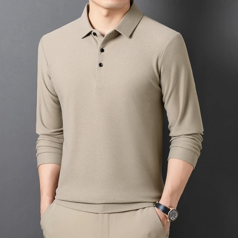 Men's Autumn New Comfortable Versatile Long Sleeve POLO Shirt  tee