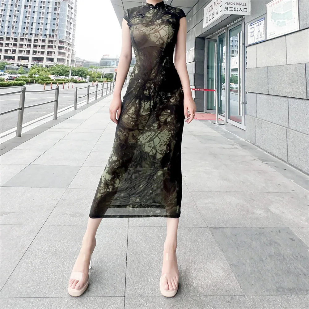 Night Club Outfits Women Elegant Transparent Dress Long Sexy Exposure Dress  Ladies Dresses Summer Sale Woman Clothing Slim Body - AliExpress 200000345