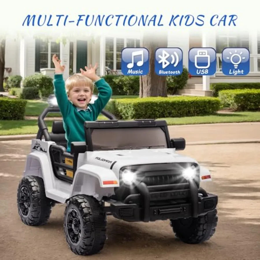 Ride on Truck Car Veicoli elettrici da 12 V con controllo dei genitori Ride on Toys per i più piccoli con musica Bluetooth a quattro ruote Suspensi