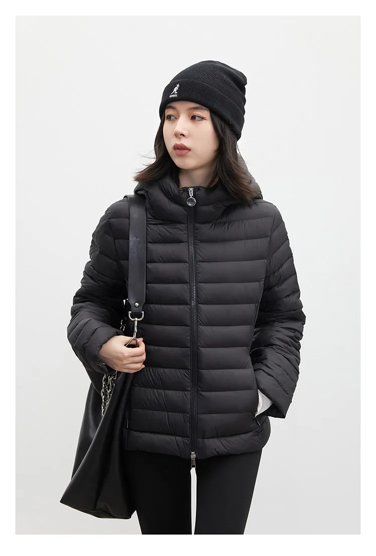 CHIC VEN Women's Down Coats Solid Hooded Female 90 White Down Jacket Slim Lightweight Warm Casual Overcoat Autumn Winter 2026