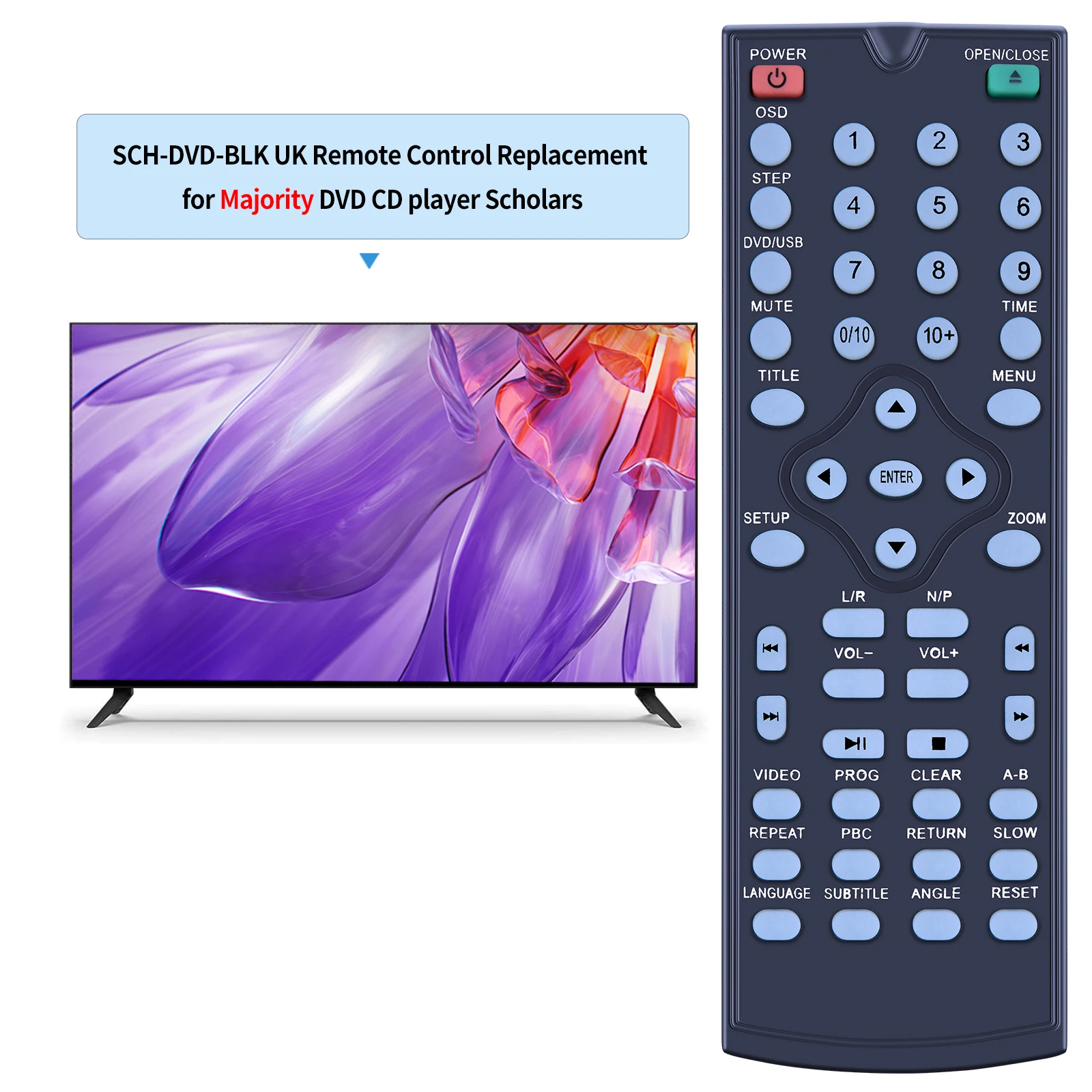 جهاز تحكم عن بعد بديل جديد لمشغل الأقراص المضغوطة DVD من Scholars SCH-DVD-BLK #2