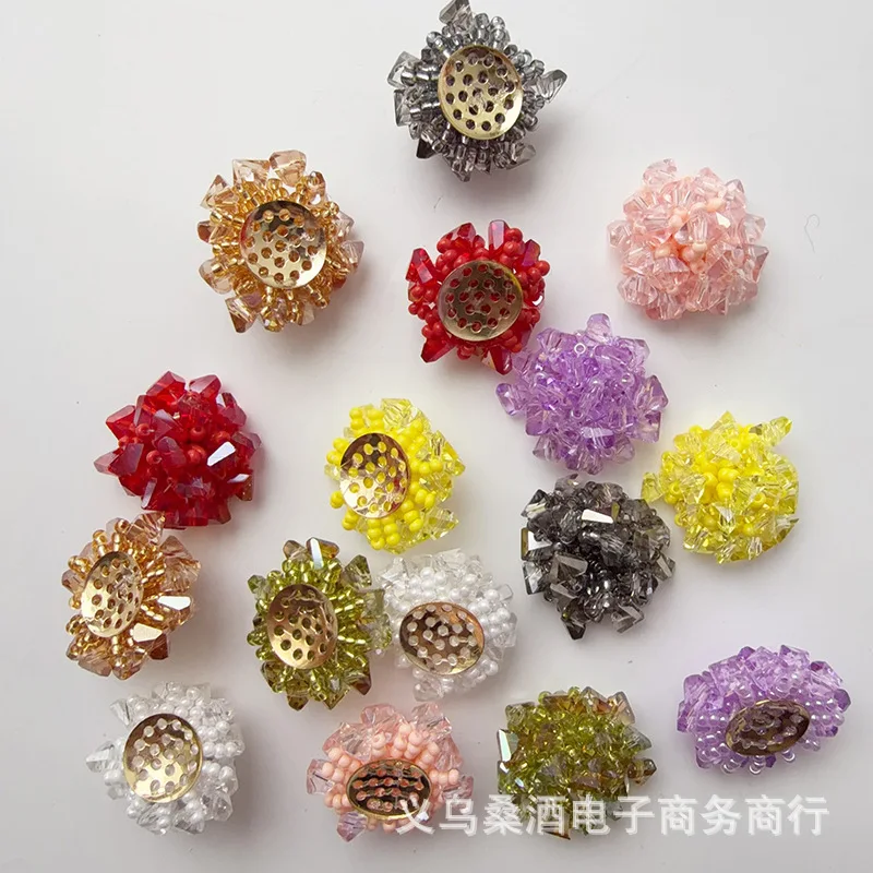 Premium Crystal Beaded Hydrangea Ring Shoe Clips for Crocs Transparent Jelly Shoes Non Slip Sturdy Cute Elegant Floral view 3
