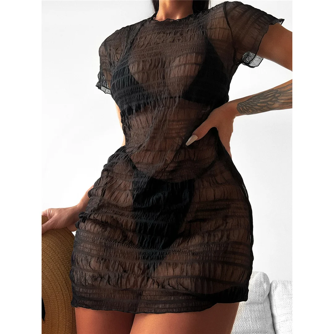3-teiliges Set mit Strandkleid, Neckholder-Bikini, Damen-Badebekleidung, dreiteiliger Bikini, Badeanzug, Badebekleidung für Damen, V3491 – Detail 12