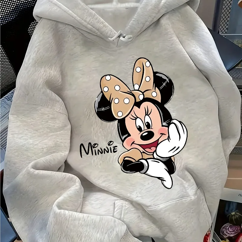 سويت شيرت نسائي بقلنسوة من Disney - بلوفر شتوي مطبوع عليه زهور من Winnie The Pooh and Friends بتصميم شخصية لطيفة للارتداء اليومي #5