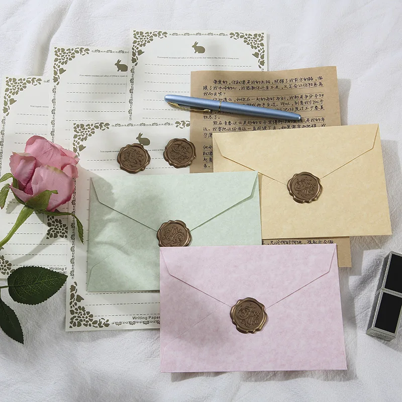 5pcs Kawaii Macaron Envelopes Thick Paper Cash Envelopes Wedding Party Invitations Cards Cover Envelopes for Letters Stationery