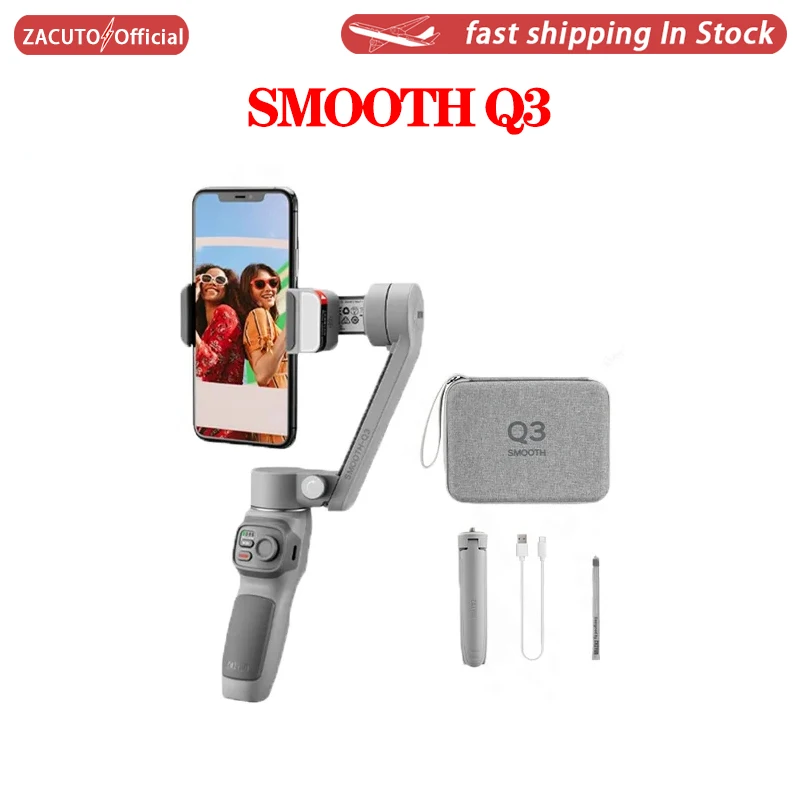 

ZHIYUN SMOOTH Q3 Gimbal 3-Axis Smartphone Gimbals Q3 Combo Portable Stabilizer for iPhone 14 pro max for Xiaomi for Huawei