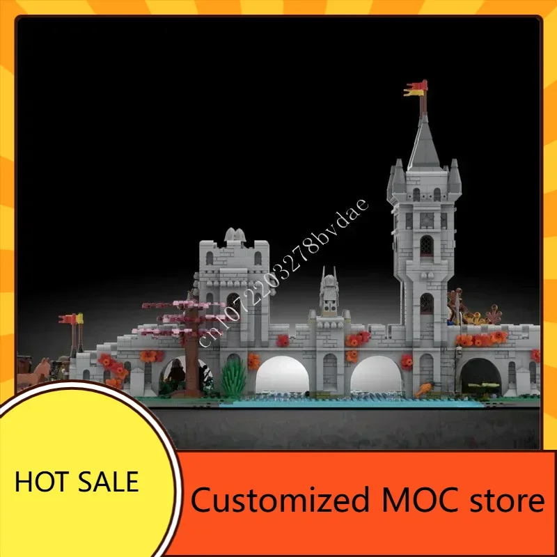 3210PCS 중세 강 건너기 MOC 스트리트뷰 퍼즐 건축 휴일 창의적인 크리스마스 조립 생일 장난감 선물