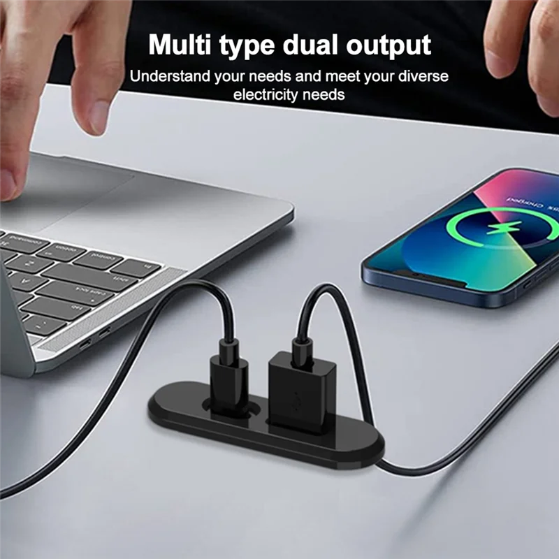 New-Desktop Embedded USB Socket Dual USB Charging Plug Computer Desk Office Furniture Accessories