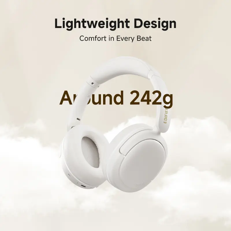 سماعات رأس لاسلكية Edifier W800BT SE، سماعات بلوتوث، سماعات أذن فوق الأذن، بلوتوث 5.4، وضع الألعاب، عمر بطارية 45 ساعة مع ميكروفون - 2