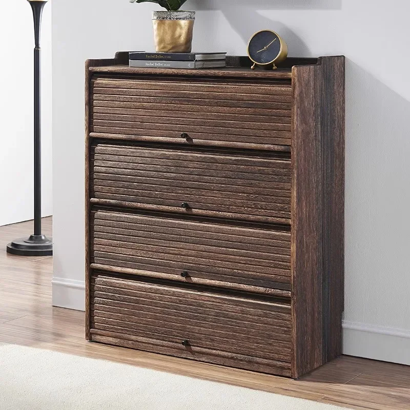 Retro style  household solid wood shoe rack capaciousness Shoe cabinet for Living room bedroom shoe cupboard Sturdy