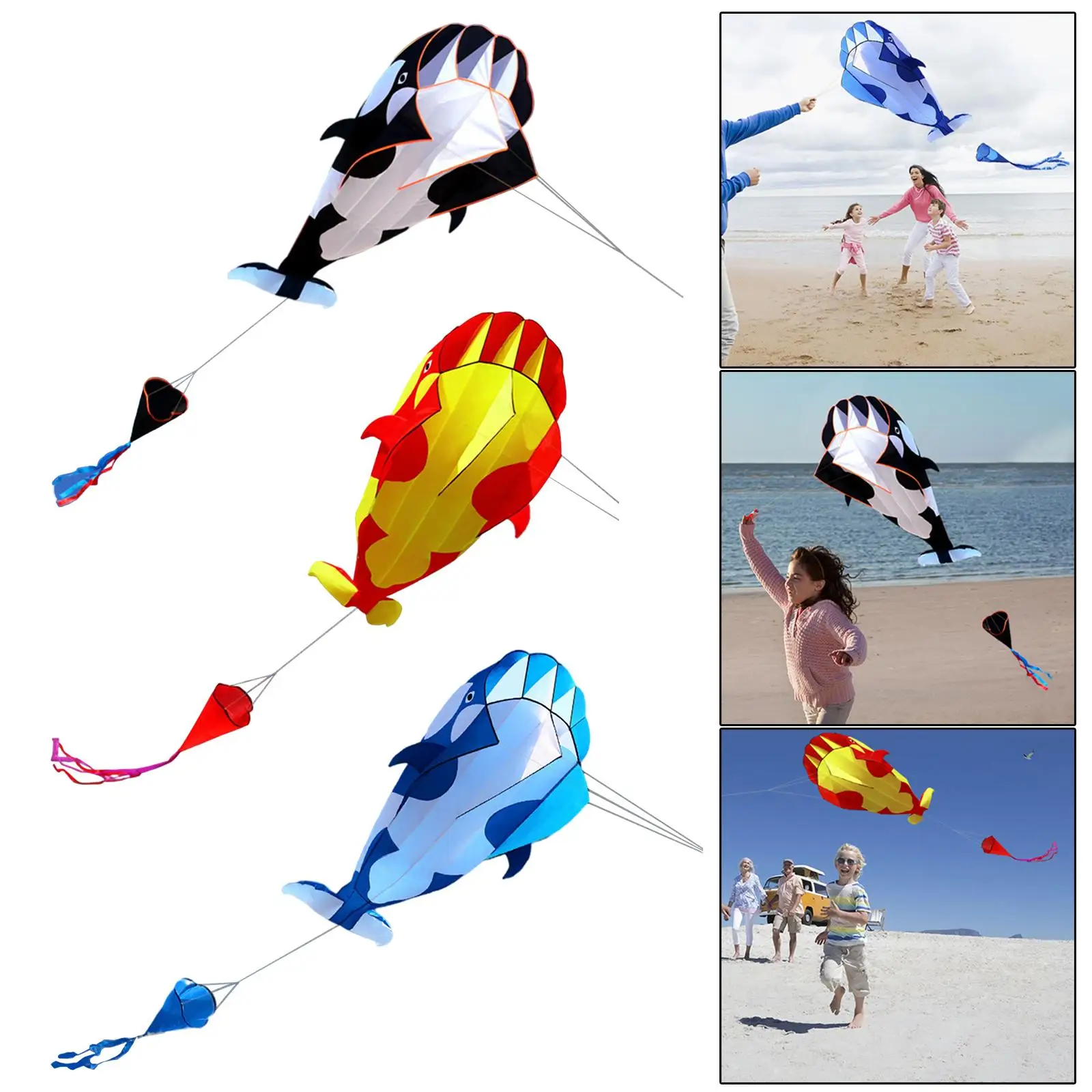 3D Whale Kite Children Gifts Parafoil Giant for Camping Entertainment