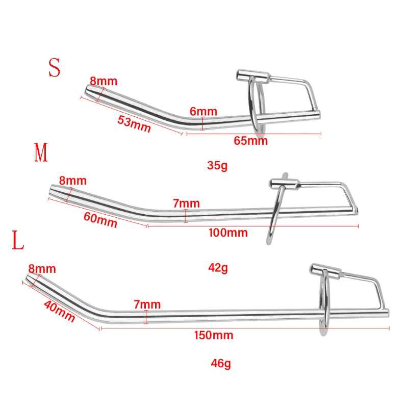 Catéter dilatador uretral de acero inoxidable de 3 tamaños, tapón de inserción de pene con sonido, estimulación de glándula de próstata, juguete