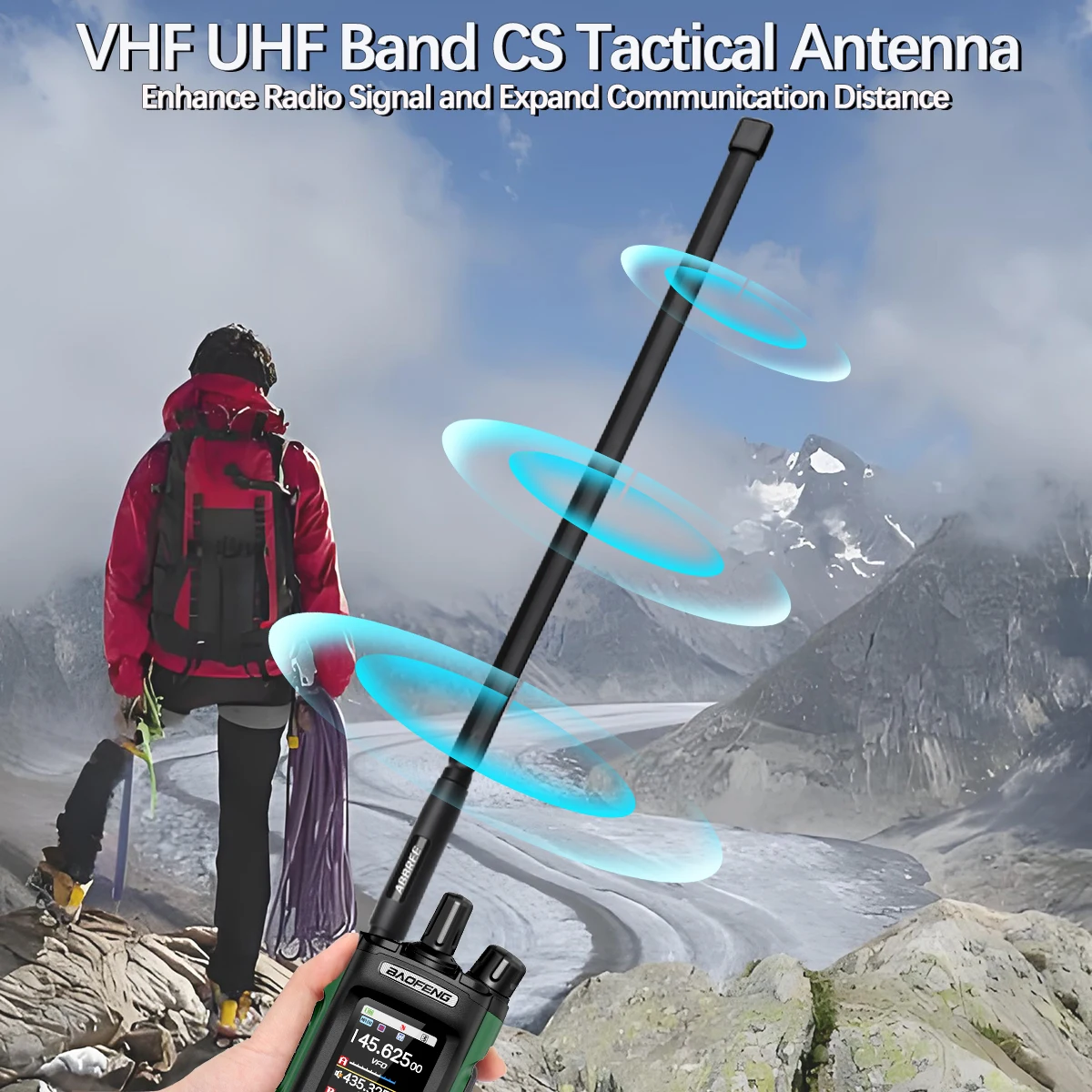 ABBREE CS التكتيكية اسلكية تخاطب هوائي ثنائي النطاق SMA-أنثى هوائي قابل للطي ل Baofeng UV-32 DM-32 UV-21 PRO V2 هام راديو