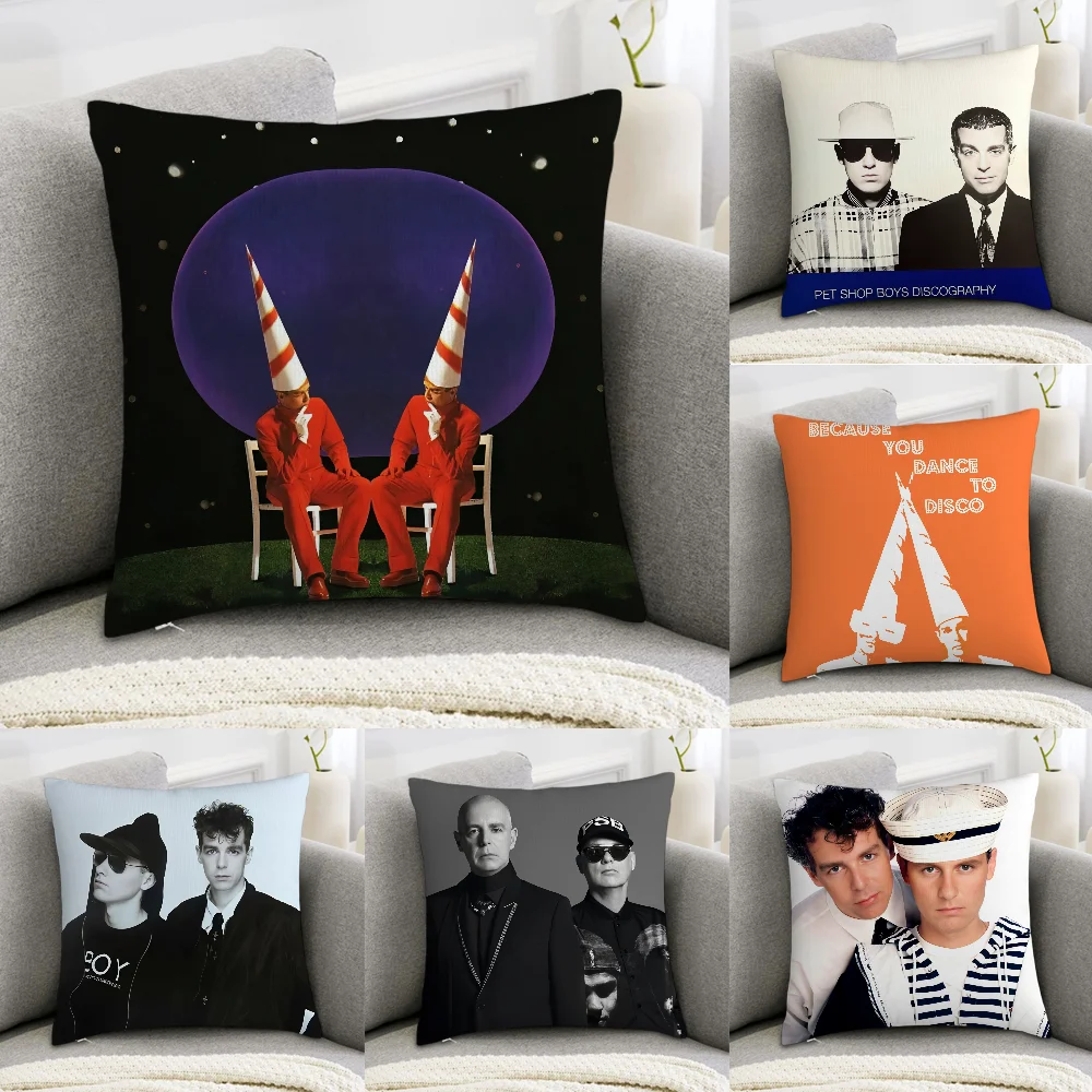 Music P-Pet Shop Boys Band Pillow Case Sofa Decorative Home Double-sided Print Plush Square Throw Pillow Covers Cushion Decor