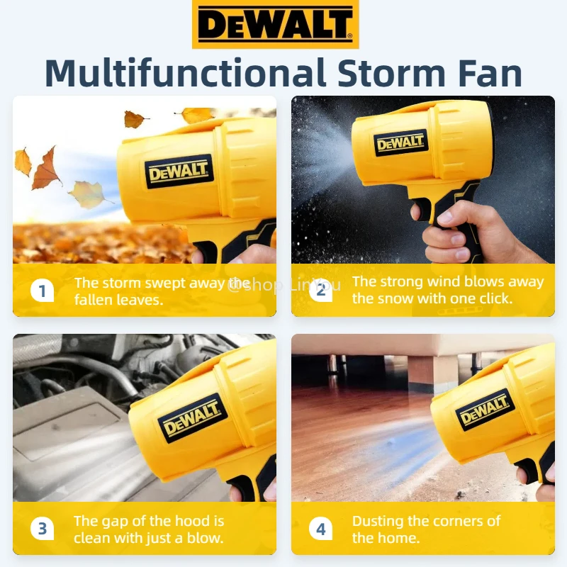 Dewalt 30000RPM  Air Blower Cordless Turbo Fan Handheld Violent Fan Dryer 20V Rechargeable Dust Blowing Tool（no battery)