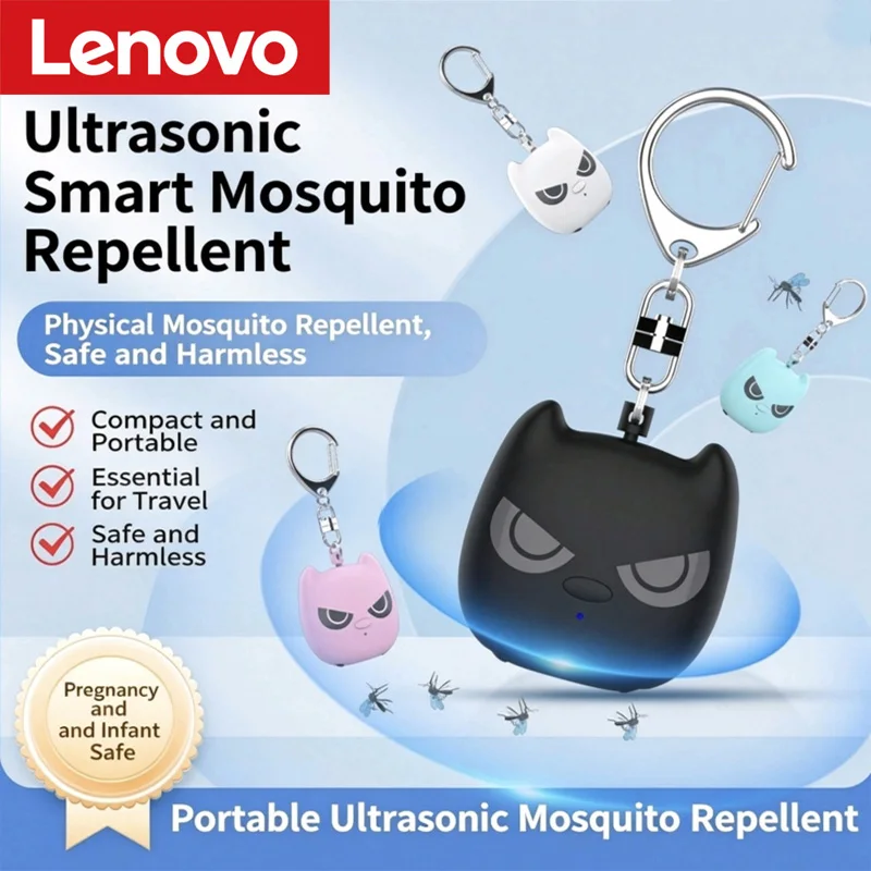 Repelente de Mosquitos Portátil Recarregável Lenovo para Crianças, Repelente Eletrônico Ultrassônico Inteligente para Uso Externo