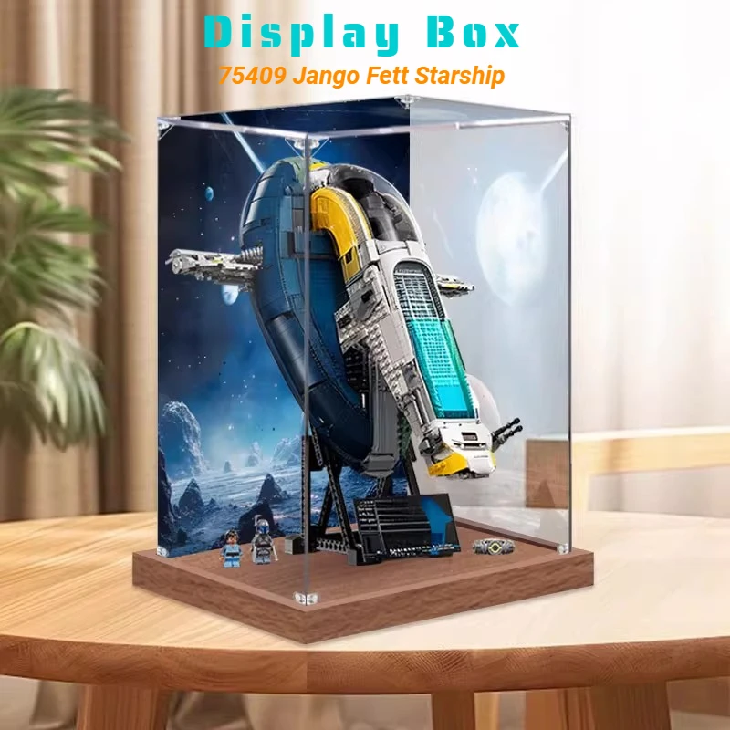 Пылезащитная коробка для дисплея 3 мм для lego 75409 Star War Jango Fett Starship, витрина, ящик для хранения, органайзер (набор Lego в комплект не входит)