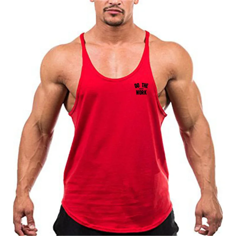 

Gym Fitness Sport Cotton Breathable Tank Tops Men Sleeveless Tank Bodybuilding Workout Casual Clothing Undershirt Stringer Vest