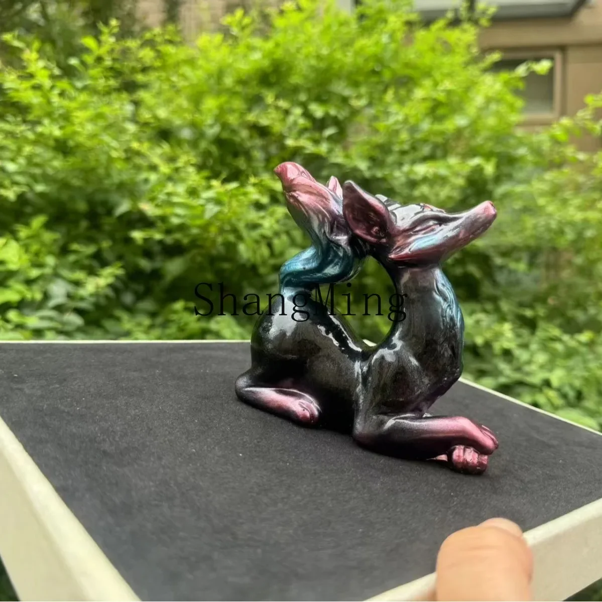 

CL resin nine-tailed fox ornament little fox handicraft resin ball holder decorative handicraft