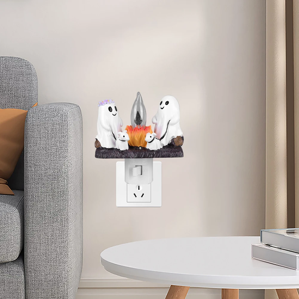 

Ghost Campfire Flickering 3D LED Night Light Cute Spooky Lights Candles Resin Ghost Halloween Night Light Funny Halloween Decor