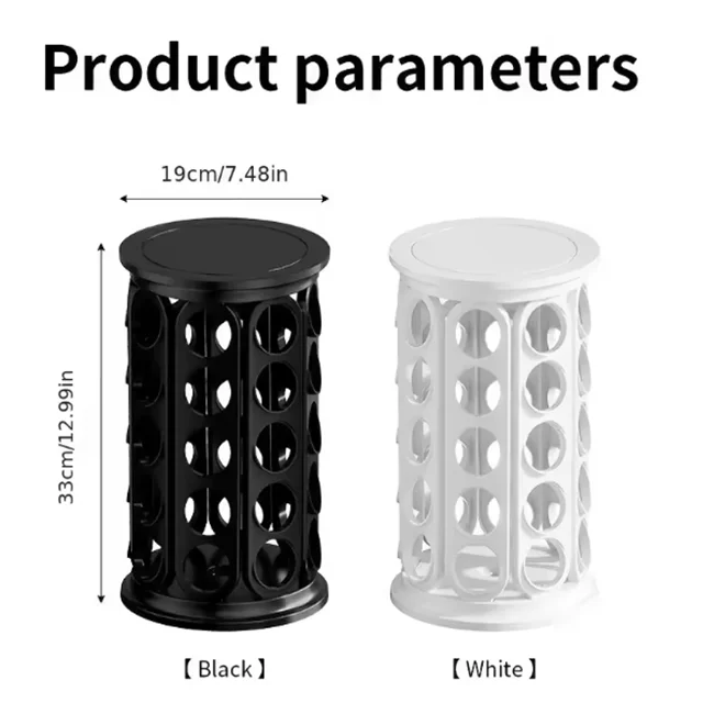 Coffee Capsule Holder 360° Rotation Large Capacity 40 Pods Plastic Coffee Storage Rack Coffee Capsule Organizer K Cup Holder