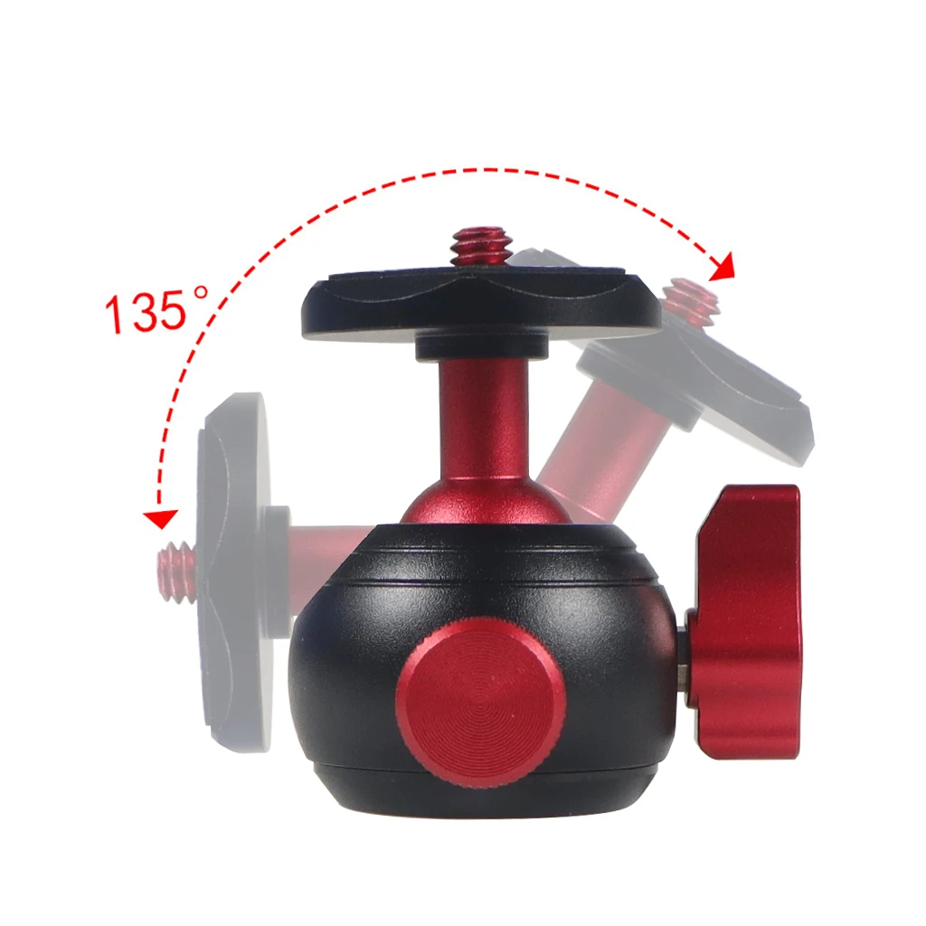 알루미늄 합금 미니 삼각대 볼 헤드 모니터 브래킷 홀더 360 학위 파노라마 1/4 "삼각대 헤드 DSLR 카메라 4kg로드