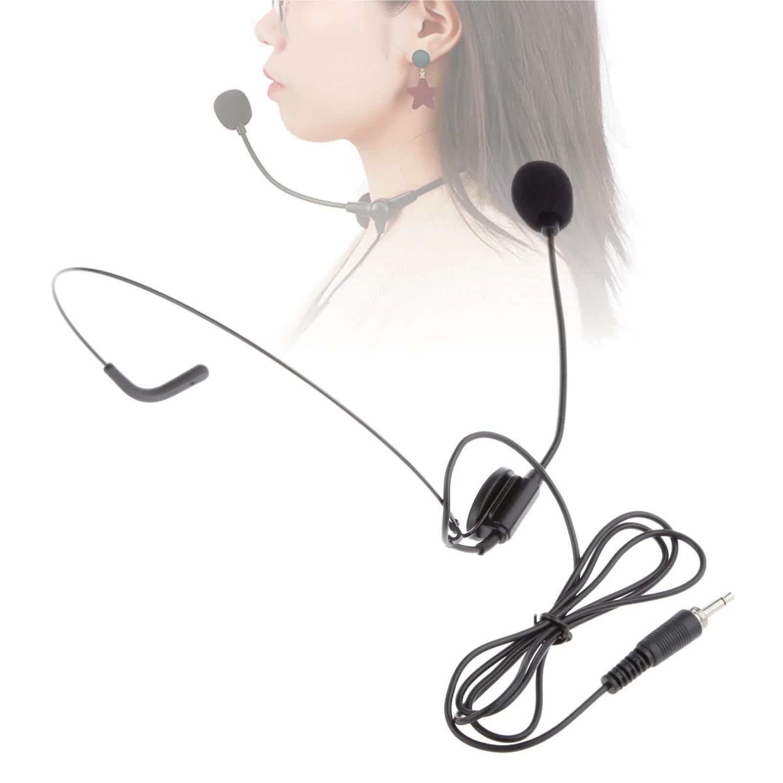 Professional Headworn Microphone Unidirectional Mini Headset Condenser Microphone for Fitness and Speech Applications