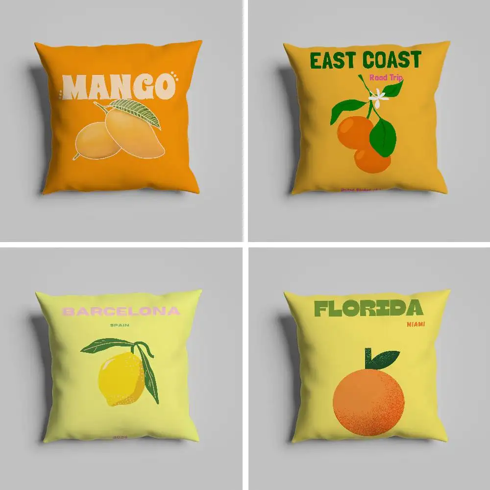 

Наволочка с рисунком фруктов, наволочка для автомобильных подушек, подушки 60x60, роскошный двусторонний чехол для дома и украшения