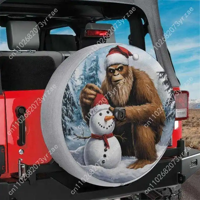 

Bigfoot Building Snowman Various Models Spare Car Tire Cover Prevention Sand Dust rainwaterTire Cover Sturdy Durable Tire Covers
