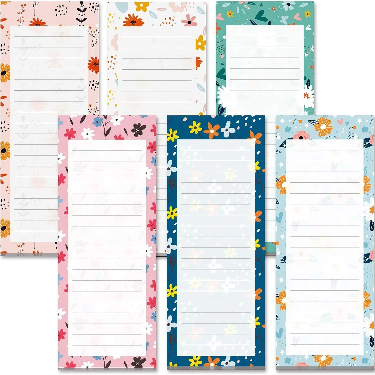 60 sheet Floral Pattern Magnetic Grocery Shopping List Pad Planner Note Pad for Fridge To Do list Appointment Reminders Notepad