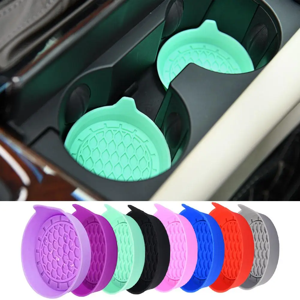 2PCS Car Cup Holder Non-slip Insert Coaster, Waterproof Interior Car Sift-Proof Spill Cup Holder Accessories Mat Saucer Non N2E6