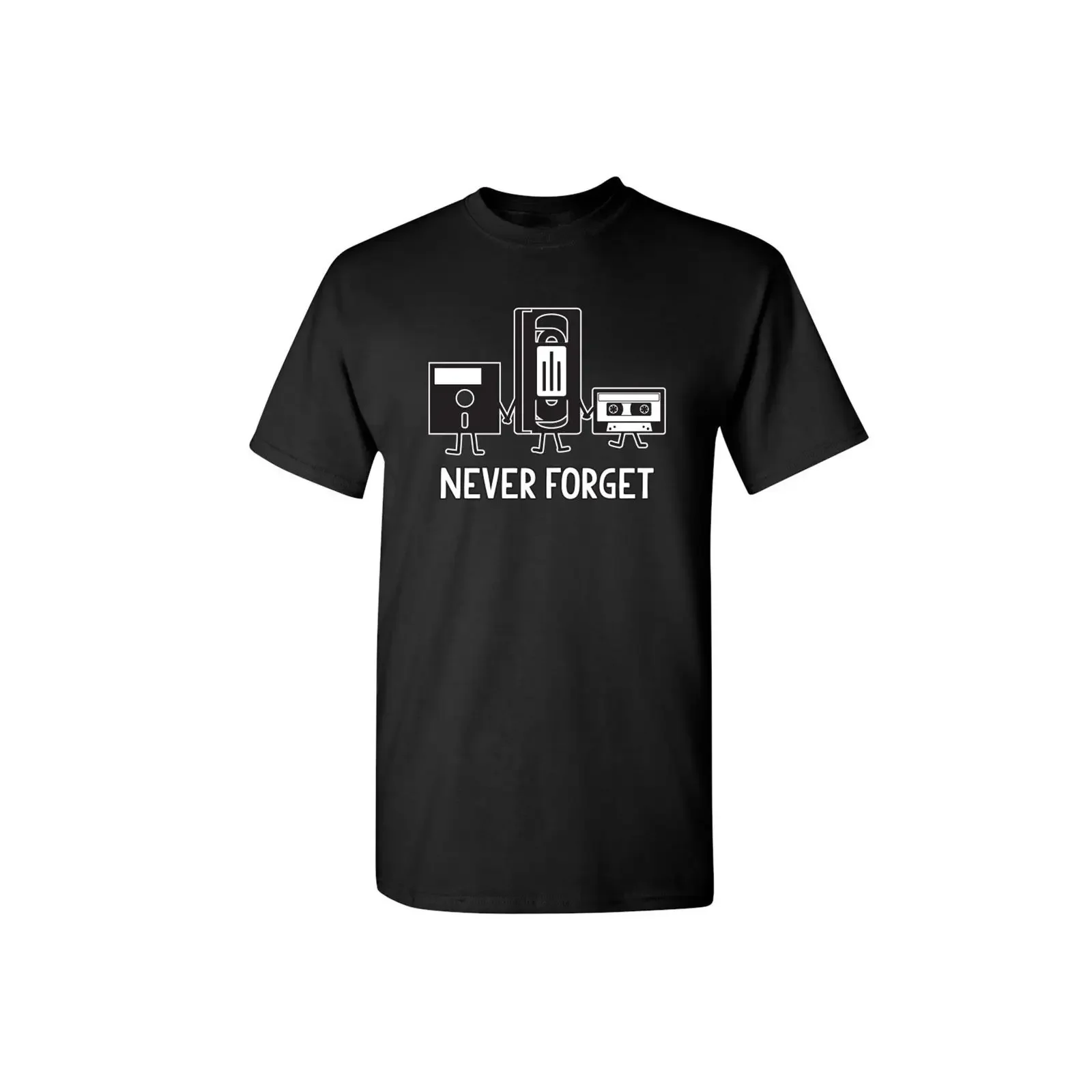 Never Forget T Shirt Funny Retro Tech vintage Washed fashion Breathable Top For Everyday Wear Casual Stretched Unisex Soft