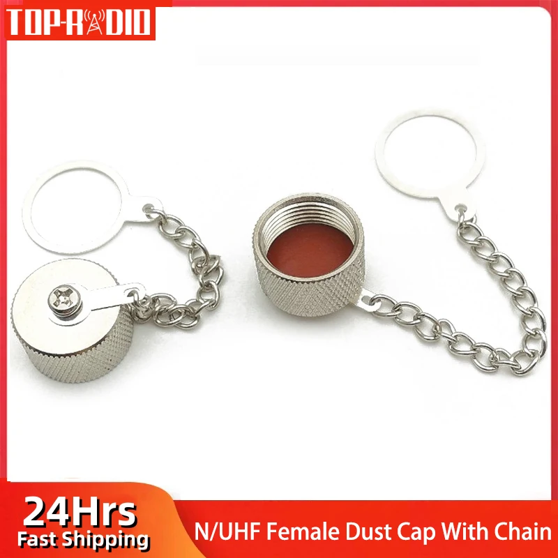 1 piece N Female UHF Dust Cap With Chain for SO239 Connector Copper Metal RF Adapter Protective Cover