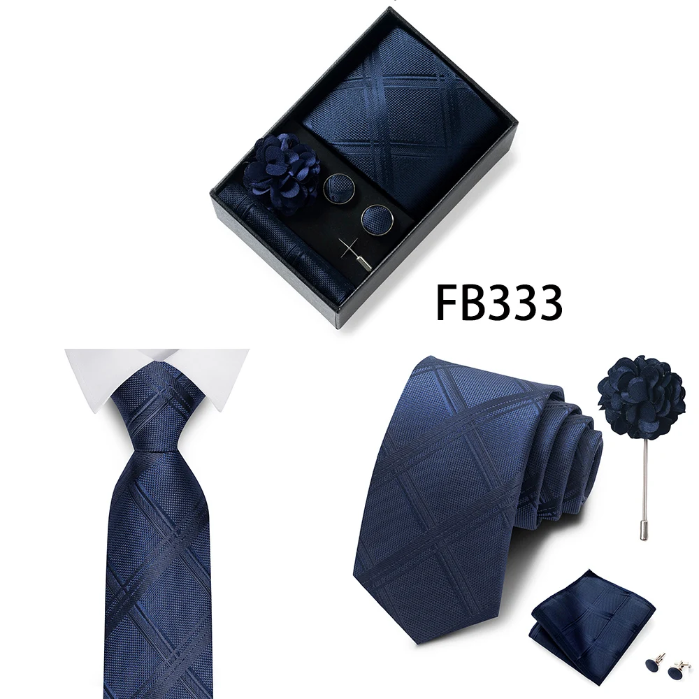 Luxuriöse Mode-Geschenkbox für Herren, 8 cm, Krawatten-Sets, Krawatte, Taschentuch, Manschettenknöpfe, Clip-Brosche-Set, goldener Druck, passend für Hochzeit – Detail 16