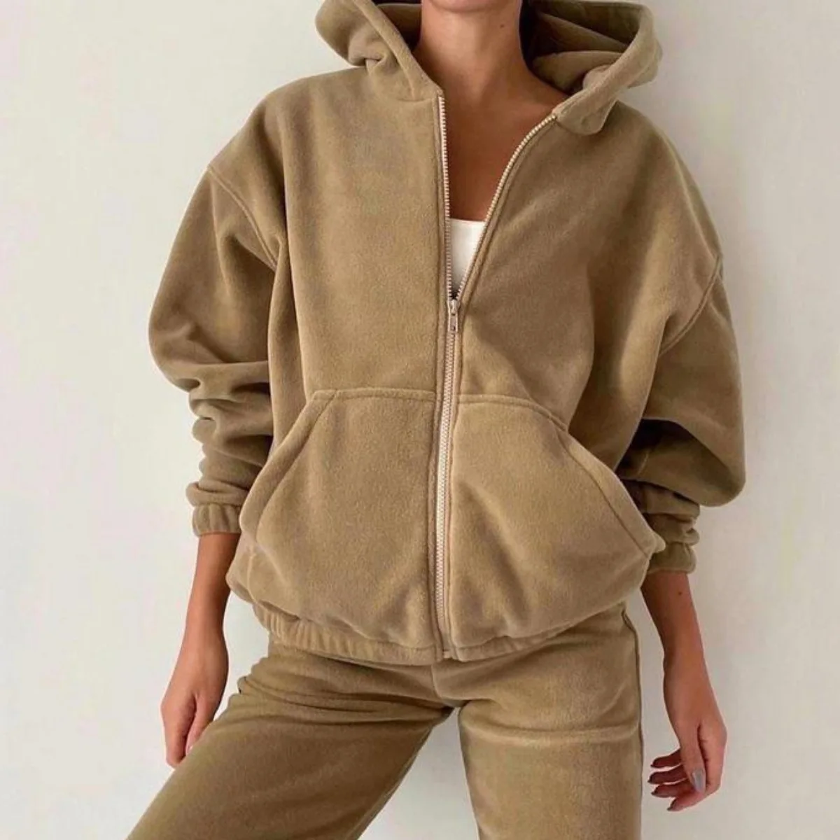 Woman Tracksuit Two Piece Set Winter Warm Hoodies+Pants Pullovers Sweatshirts Female Jogging Woman Clothing Sports Suit Outfits