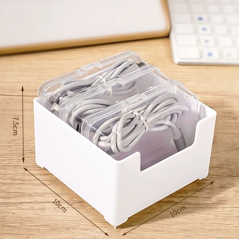 Multifunktionale Kabelorganisator-Box für Schreibtisch, Kabelmanagement, Ladekabel- und Kopfhörerhalter, Bürozubehör für Zuhause und Büro – Detail 1