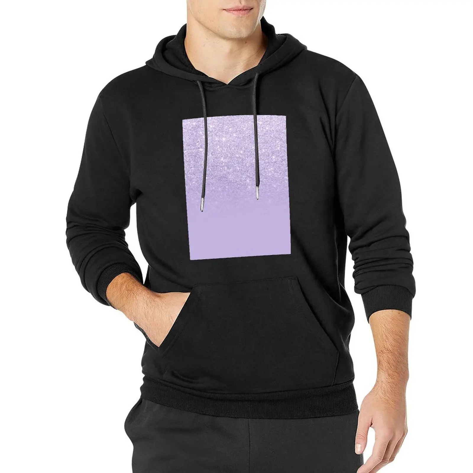 

Stylish purple lavender glitter ombre color block Pullover Hoodie men clothes new hoodies and sweatshirts