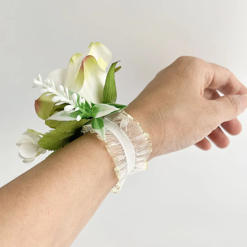 Bouton niere Braut Hochzeit Zubehör Handgelenk Corsage Brautjungfern rote Rosen künstliche Blumen Knopfloch Ehe Brosche Männer Stifte