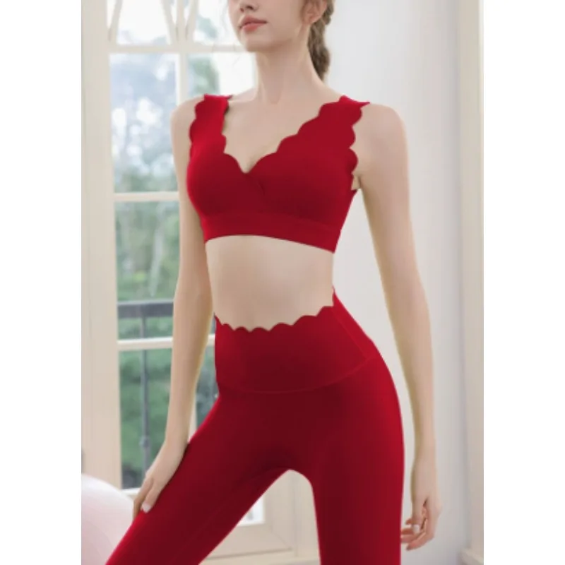 

Кружевной жилет, женский противоударный тренировочный беговой жилет, сексуальный бюстгальтер для фитнеса, комплект спортивной одежды