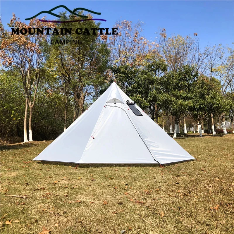 Imagem -02 - Leve Tipi Hot Tent com Fogo Retardante Flue Pipes Window Tendas Teepee para a Equipe da Família Mochila ao ar Livre 12 Pessoas