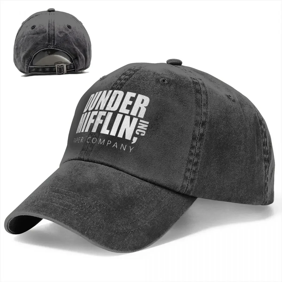 Classic Dunder Mifflin Logo Baseball Caps Men Women Distressed Denim Washed Sun Cap The Office Travel Adjustable Hats Cap